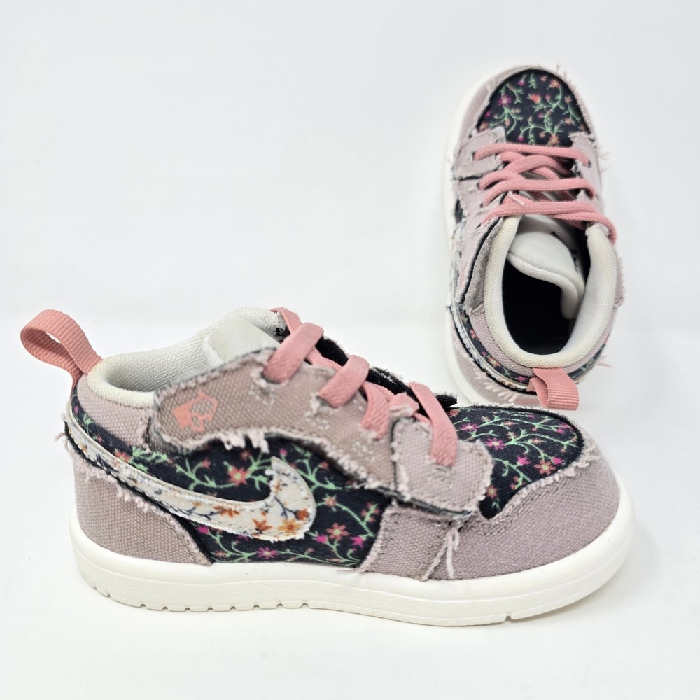 Nike Air Jordan 1 Retro Low ALT SE Floral Pink Velcro FJ3450-001 Toddler 7C